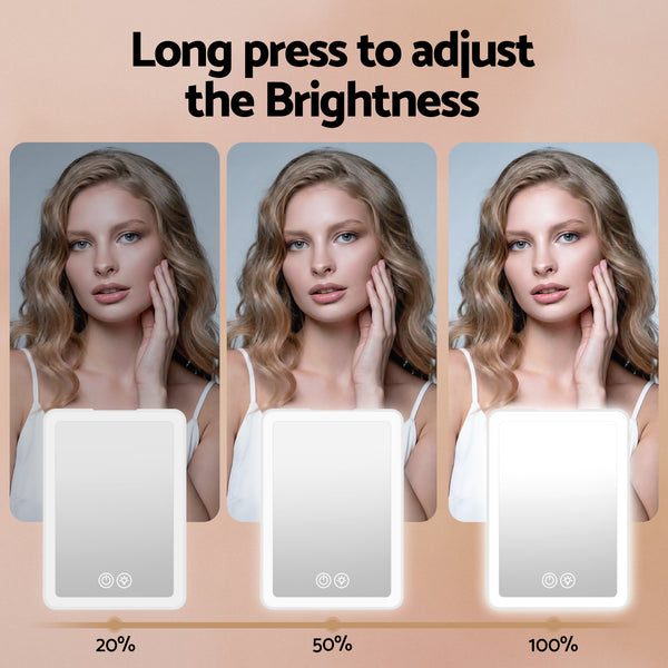 Embellir Portable Travel Makeup Mirror Rechargeable Makeup Mirror with Lights 10x Magnifier White