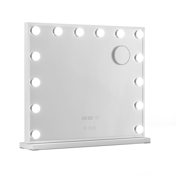 Embellir Makeup Mirror 60x52cm Hollywood Vanity with LED Light Tabletop White