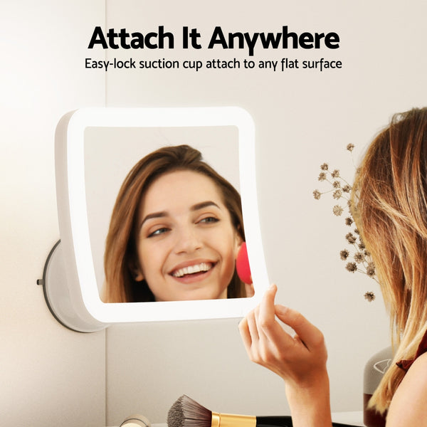 Embellir Makeup Mirror 10X Magnification LED Light Adjustable Rotation Cordless Suction Cup