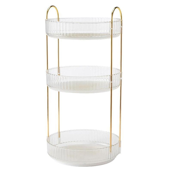 Rotating Cosmetic Organiser Home Storage Shelf Box for Makeup and Beauty Product - Amber