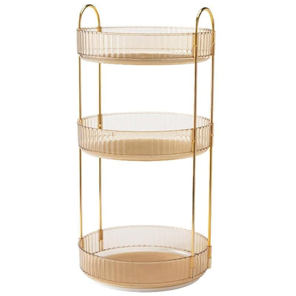Rotating Cosmetic Organiser Home Storage Shelf Box for Makeup and Beauty Product - Amber